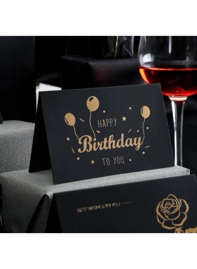 FLOVAZO 6-Piece Luxury Birthday Card Set  Gold Embossing & Black Gold Foil, Elegant Design with Envelope Seal Perfect Gift for Boyfriend, Mum, Daddy Anniversary - Image 5